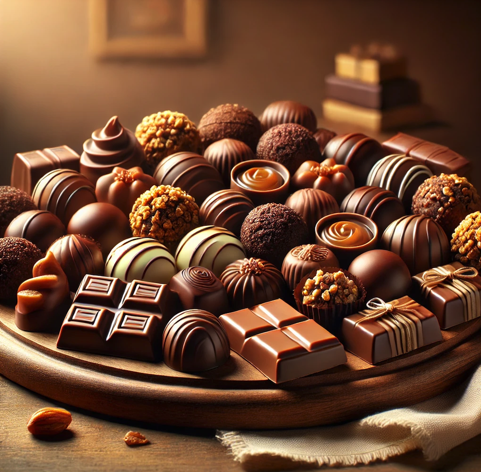 A picture showing assorted chocolates that could be included in a mental health crisis kit.